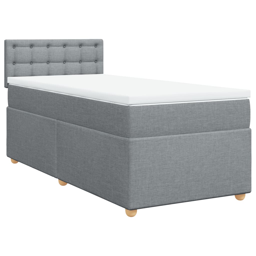 Sommier à lattes de lit avec matelas Gris clair 90x200 cm Tissu - XIOS