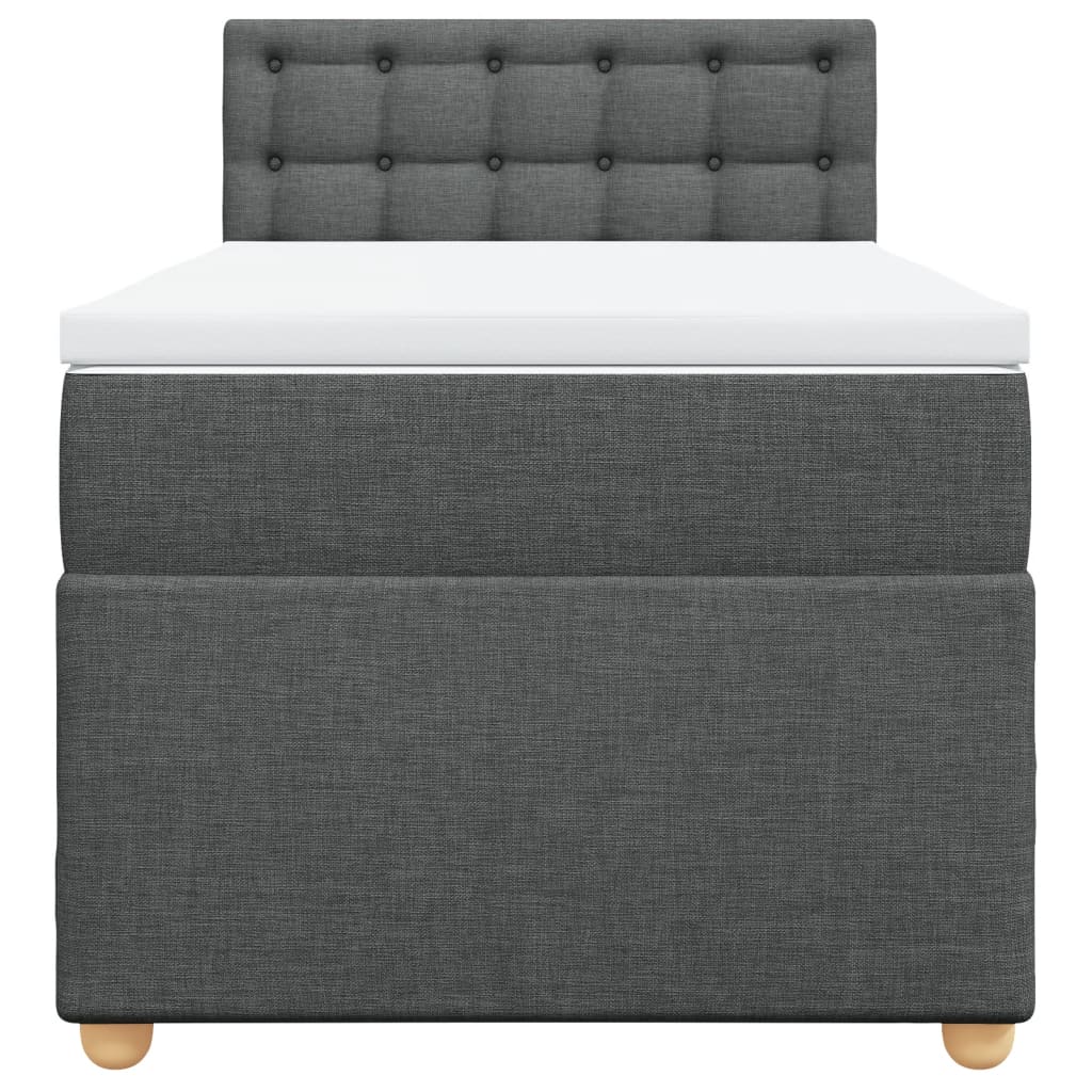 Sommier à lattes de lit avec matelas Gris foncé 90x200 cm Tissu - XIOS