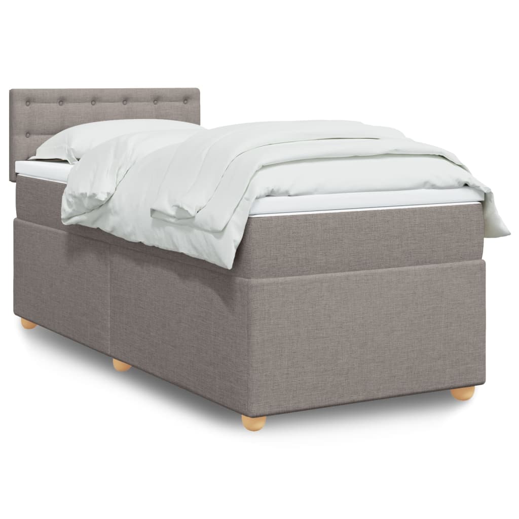 Sommier à lattes de lit avec matelas Taupe 90x200 cm Tissu - XIOS
