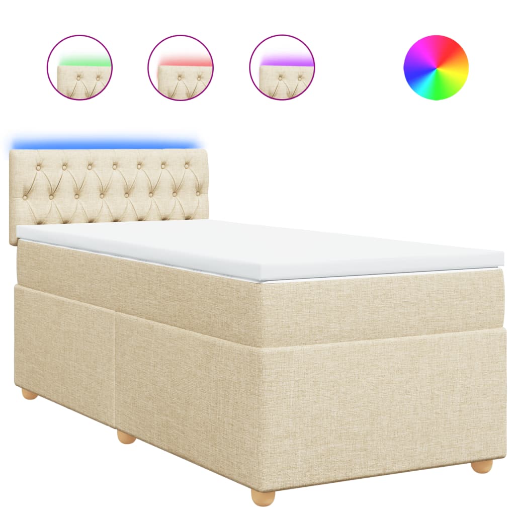 Sommier à lattes de lit avec matelas Crème 100x200 cm Tissu - XIOS