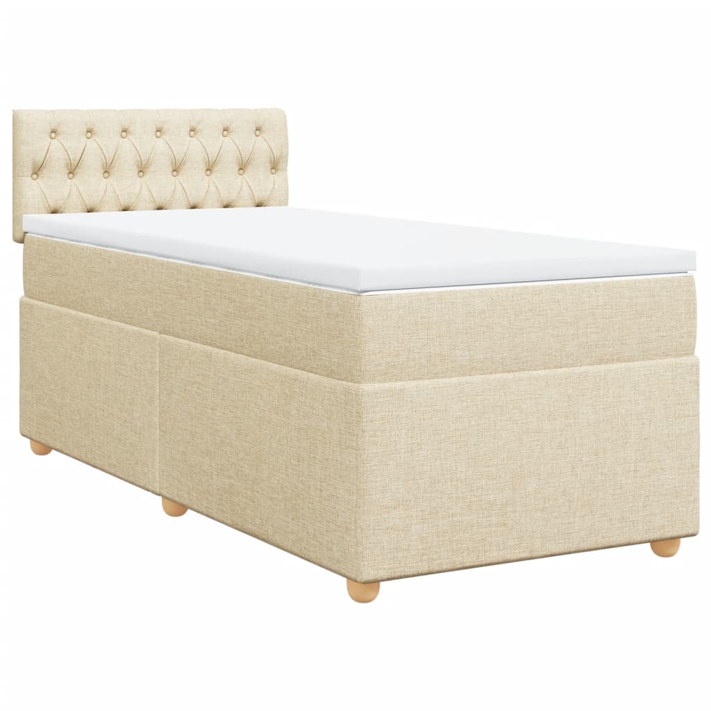 Sommier à lattes de lit avec matelas Crème 100x200 cm Tissu - XIOS