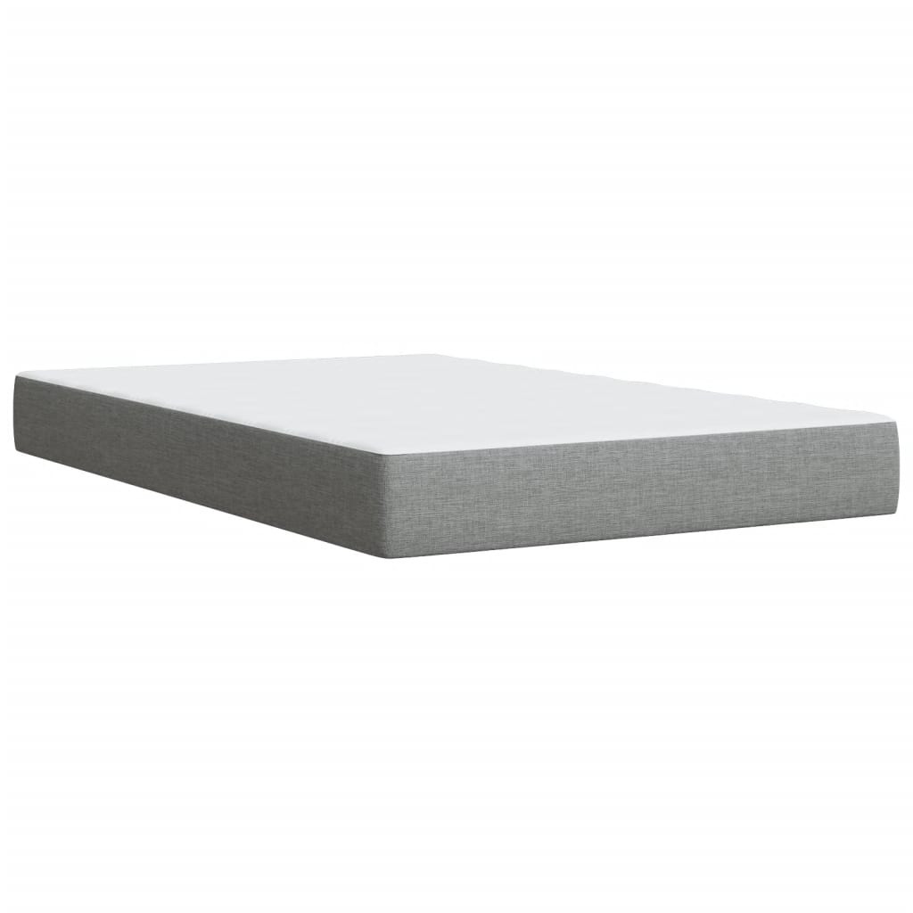 Sommier à lattes de lit et matelas gris clair 120x190 cm tissu - XIOS