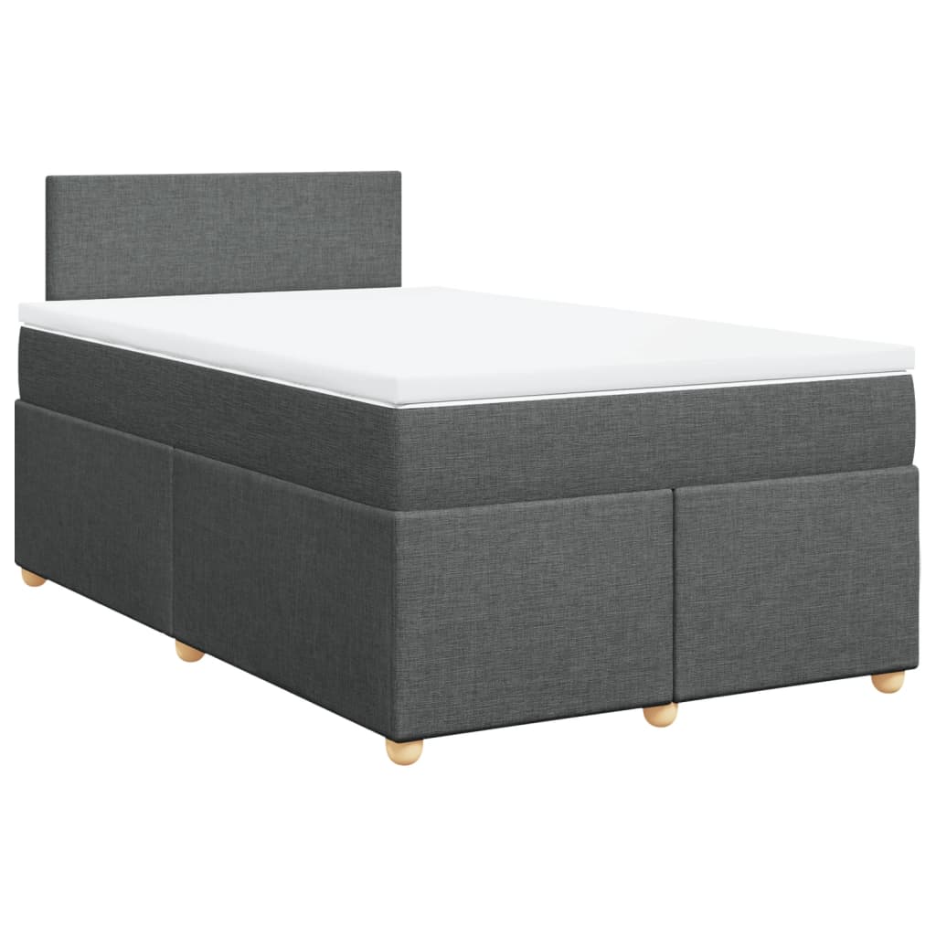 Sommier à lattes de lit avec matelas gris foncé 120x190cm tissu - XIOS