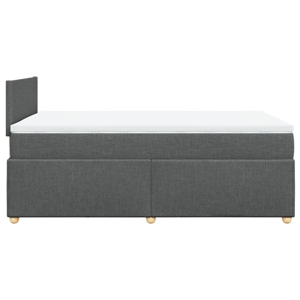 Sommier à lattes de lit avec matelas gris foncé 120x190cm tissu - XIOS