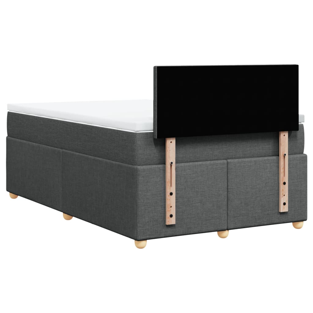 Sommier à lattes de lit avec matelas gris foncé 120x190cm tissu - XIOS