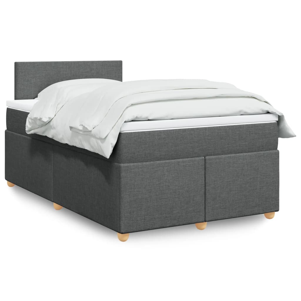 Sommier à lattes de lit avec matelas gris foncé 120x190cm tissu - XIOS