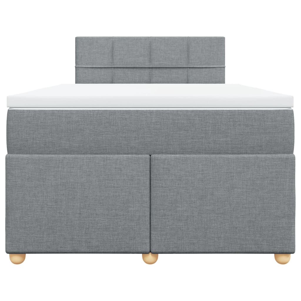 Sommier à lattes de lit et matelas gris clair 120x190 cm tissu - XIOS