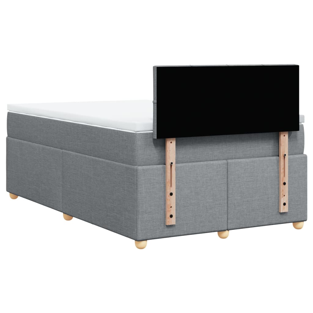 Sommier à lattes de lit et matelas gris clair 120x190 cm tissu - XIOS
