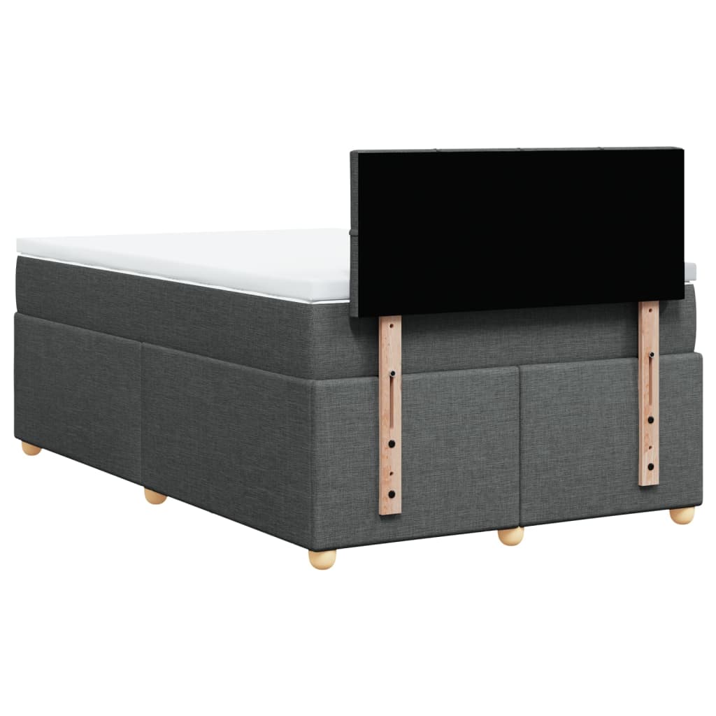 Sommier à lattes de lit avec matelas gris foncé 120x190cm tissu - XIOS