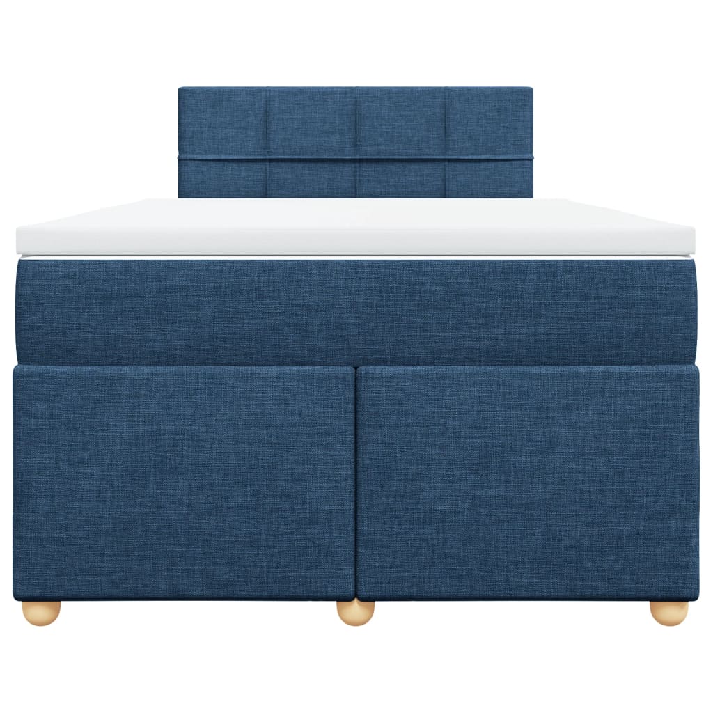 Sommier à lattes de lit avec matelas bleu 120x190 cm tissu - XIOS