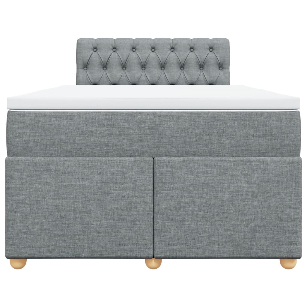 Sommier à lattes de lit et matelas gris clair 120x190 cm tissu - XIOS