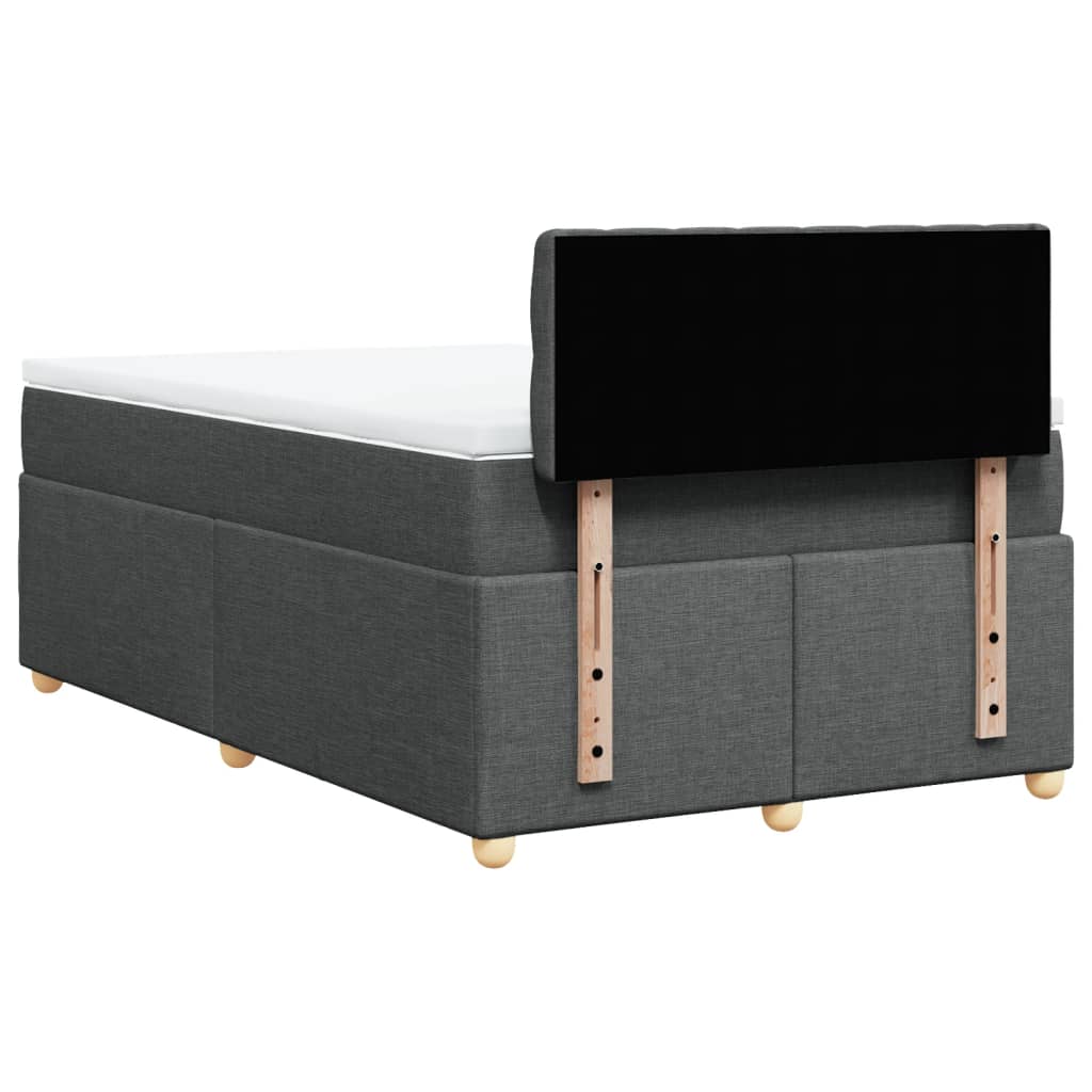 Sommier à lattes de lit avec matelas gris foncé 120x190cm tissu - XIOS
