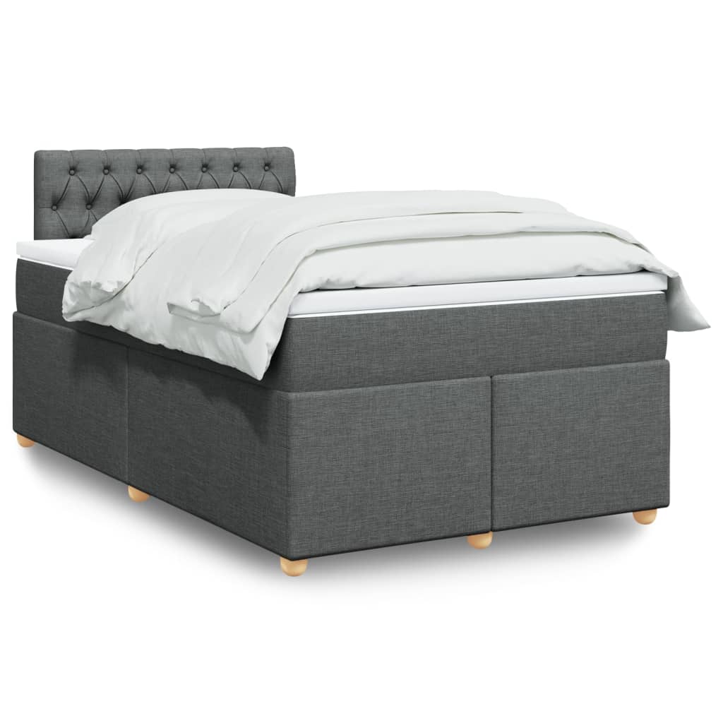 Sommier à lattes de lit avec matelas gris foncé 120x190cm tissu - XIOS