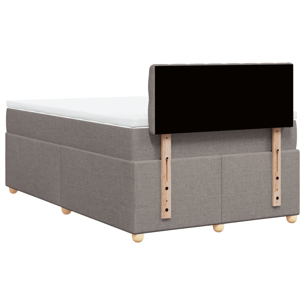 Sommier à lattes de lit avec matelas taupe 120x190 cm tissu - XIOS