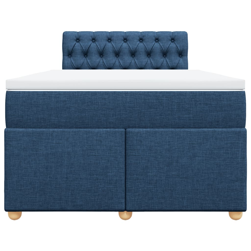 Sommier à lattes de lit avec matelas bleu 120x190 cm tissu - XIOS