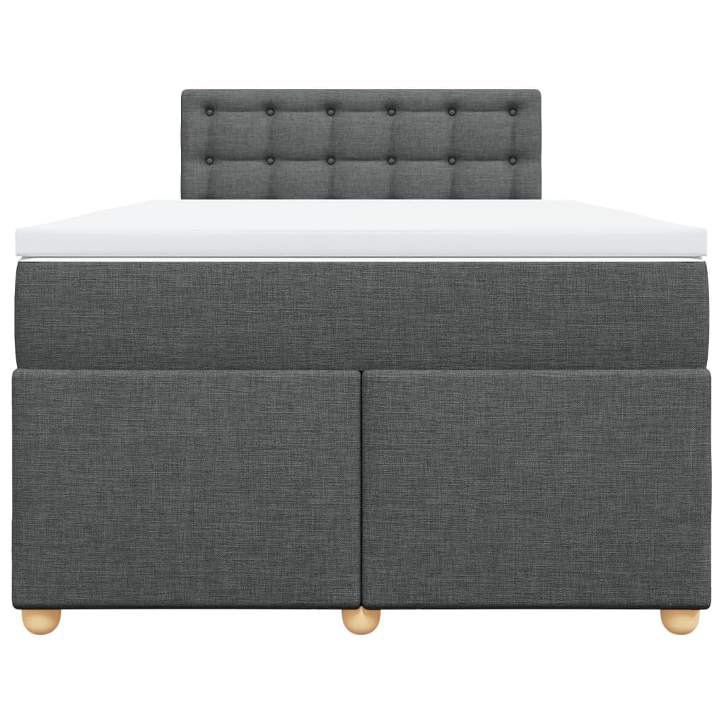 Sommier à lattes de lit avec matelas gris foncé 120x190cm tissu - XIOS