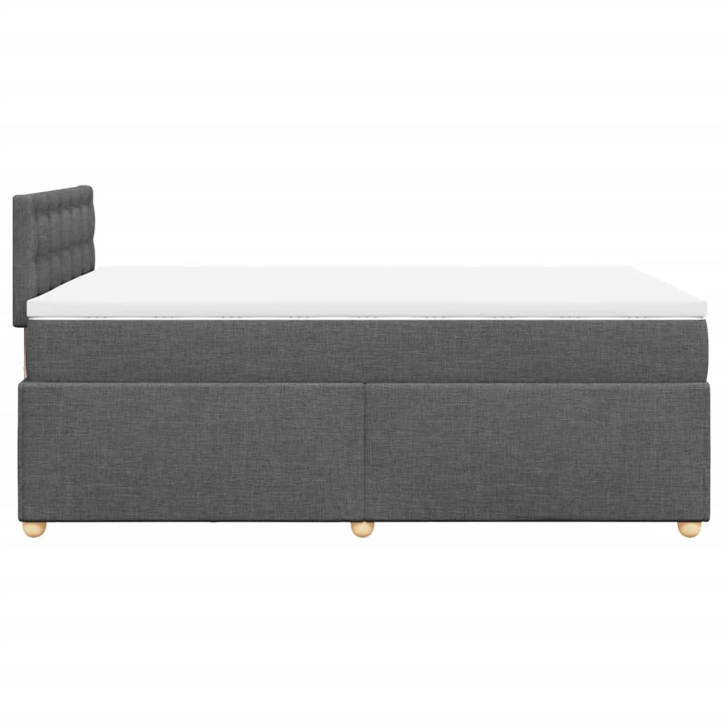 Sommier à lattes de lit avec matelas gris foncé 120x190cm tissu - XIOS