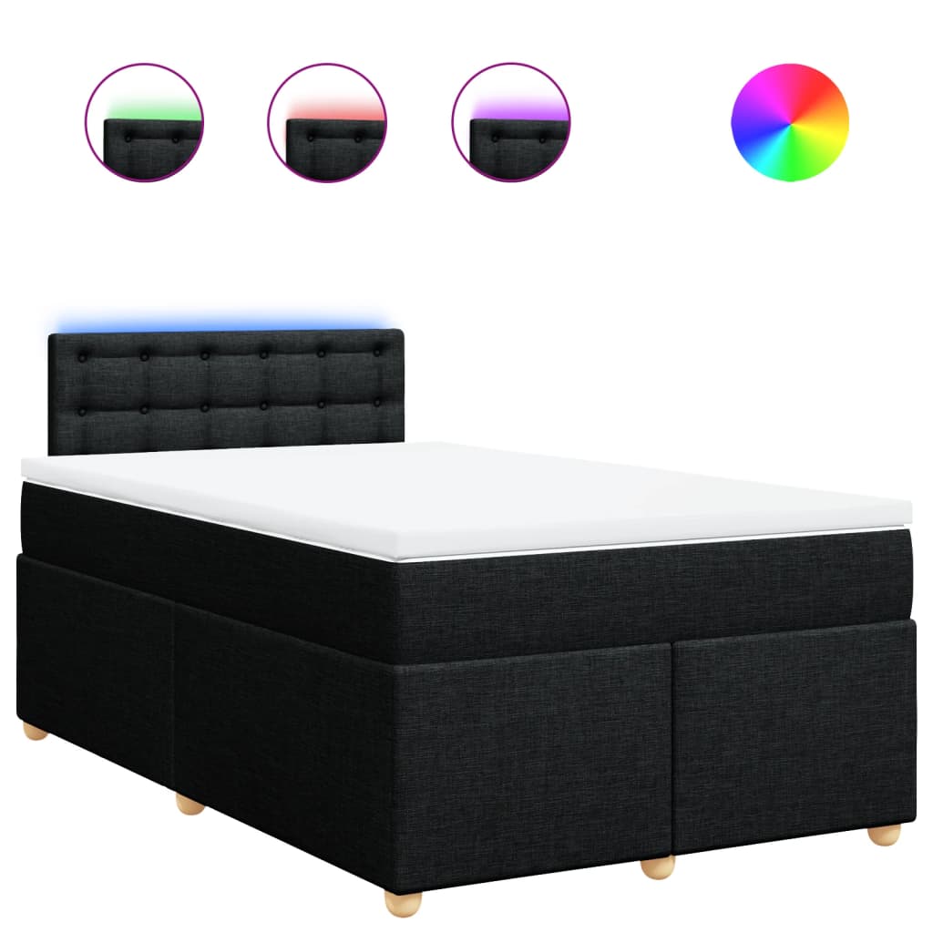 Sommier à lattes de lit avec matelas noir 120x190 cm tissu - XIOS