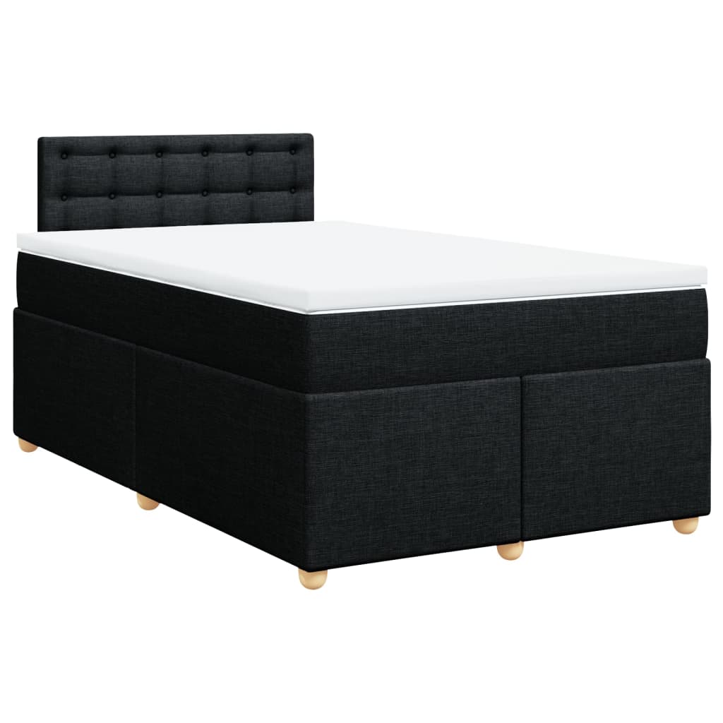 Sommier à lattes de lit avec matelas noir 120x190 cm tissu - XIOS