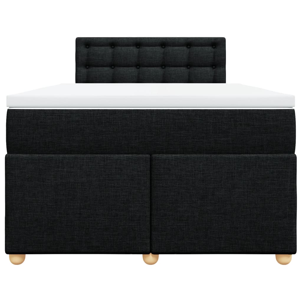 Sommier à lattes de lit avec matelas noir 120x190 cm tissu - XIOS