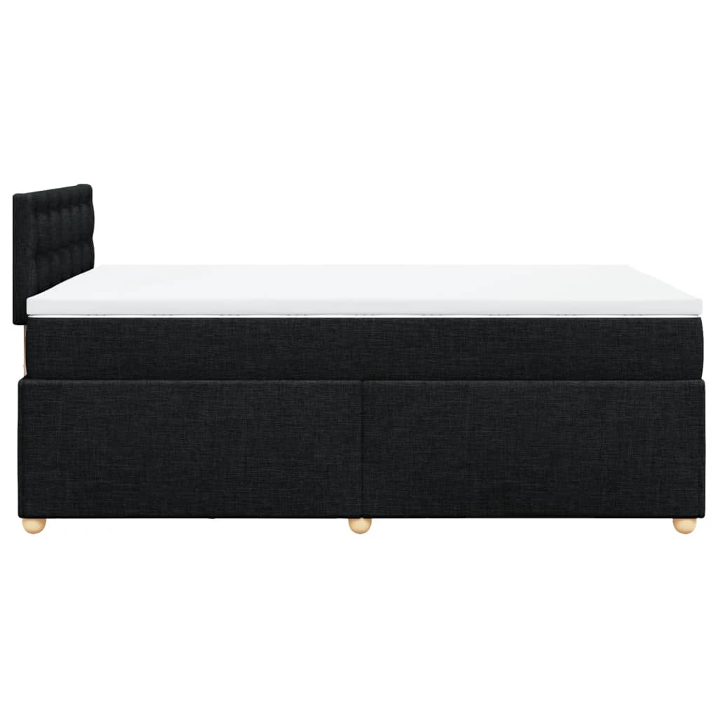 Sommier à lattes de lit avec matelas noir 120x190 cm tissu - XIOS