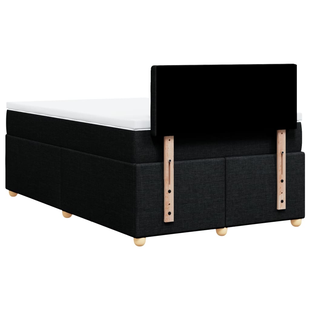 Sommier à lattes de lit avec matelas noir 120x190 cm tissu - XIOS