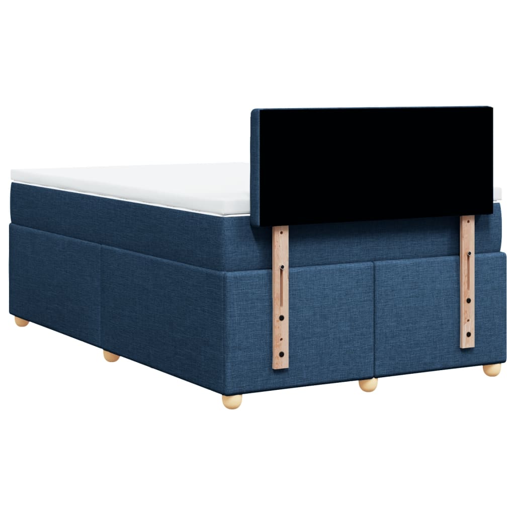 Sommier à lattes de lit avec matelas bleu 120x190 cm tissu - XIOS