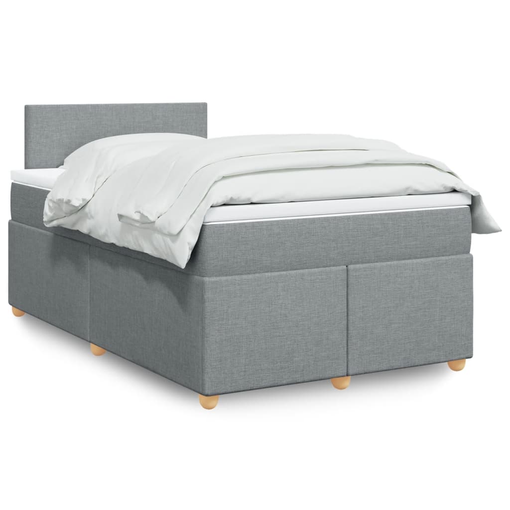 Sommier à lattes de lit avec matelas Gris clair 120x200cm Tissu - XIOS