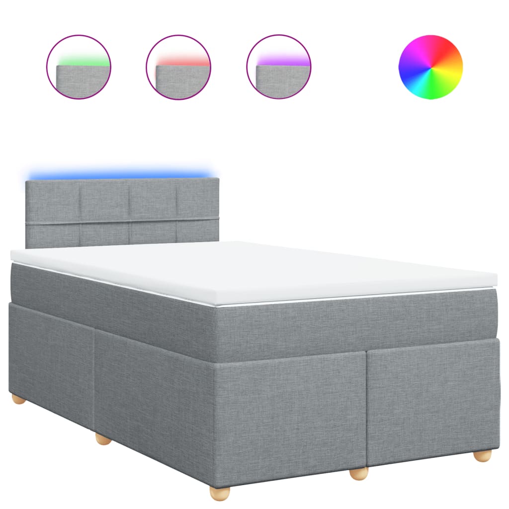 Sommier à lattes de lit avec matelas Gris clair 120x200cm Tissu - XIOS