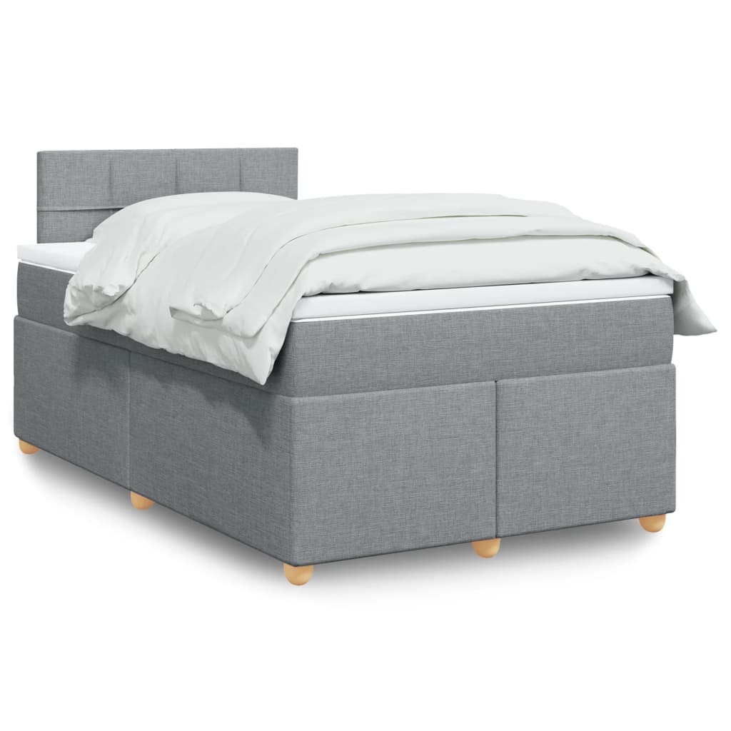 Sommier à lattes de lit avec matelas Gris clair 120x200cm Tissu - XIOS