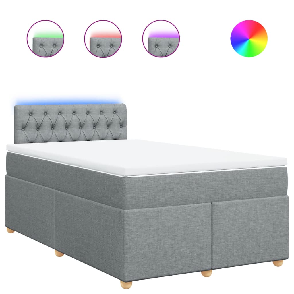 Sommier à lattes de lit avec matelas Gris clair 120x200cm Tissu - XIOS