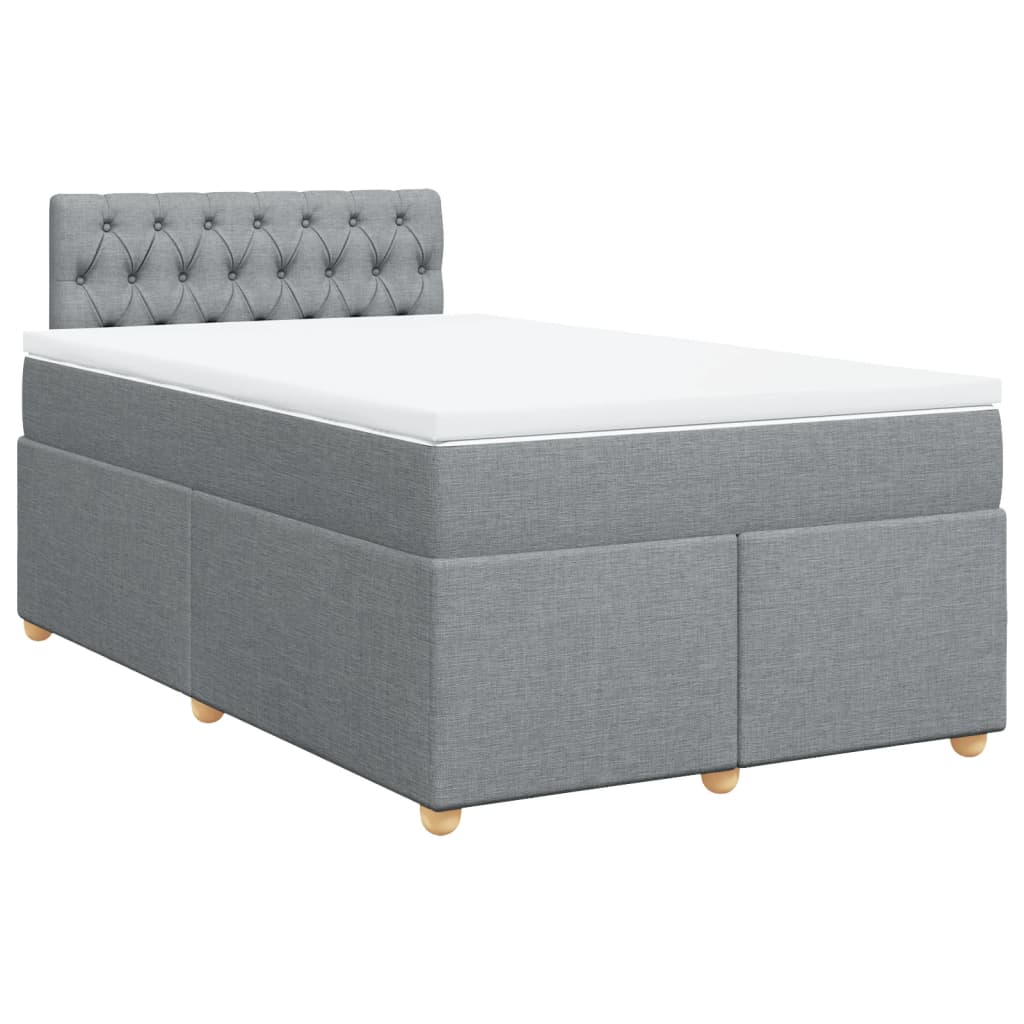 Sommier à lattes de lit avec matelas Gris clair 120x200cm Tissu - XIOS
