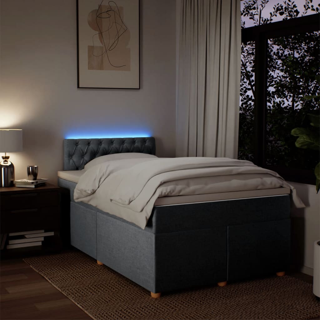 Sommier à lattes de lit avec matelas Gris clair 120x200cm Tissu - XIOS