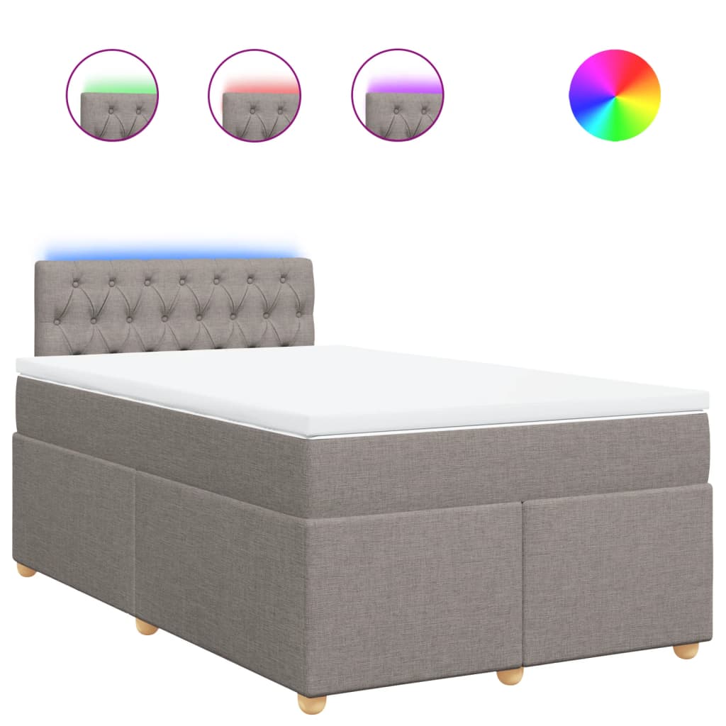 Sommier à lattes de lit avec matelas Taupe 120x200 cm Tissu - XIOS