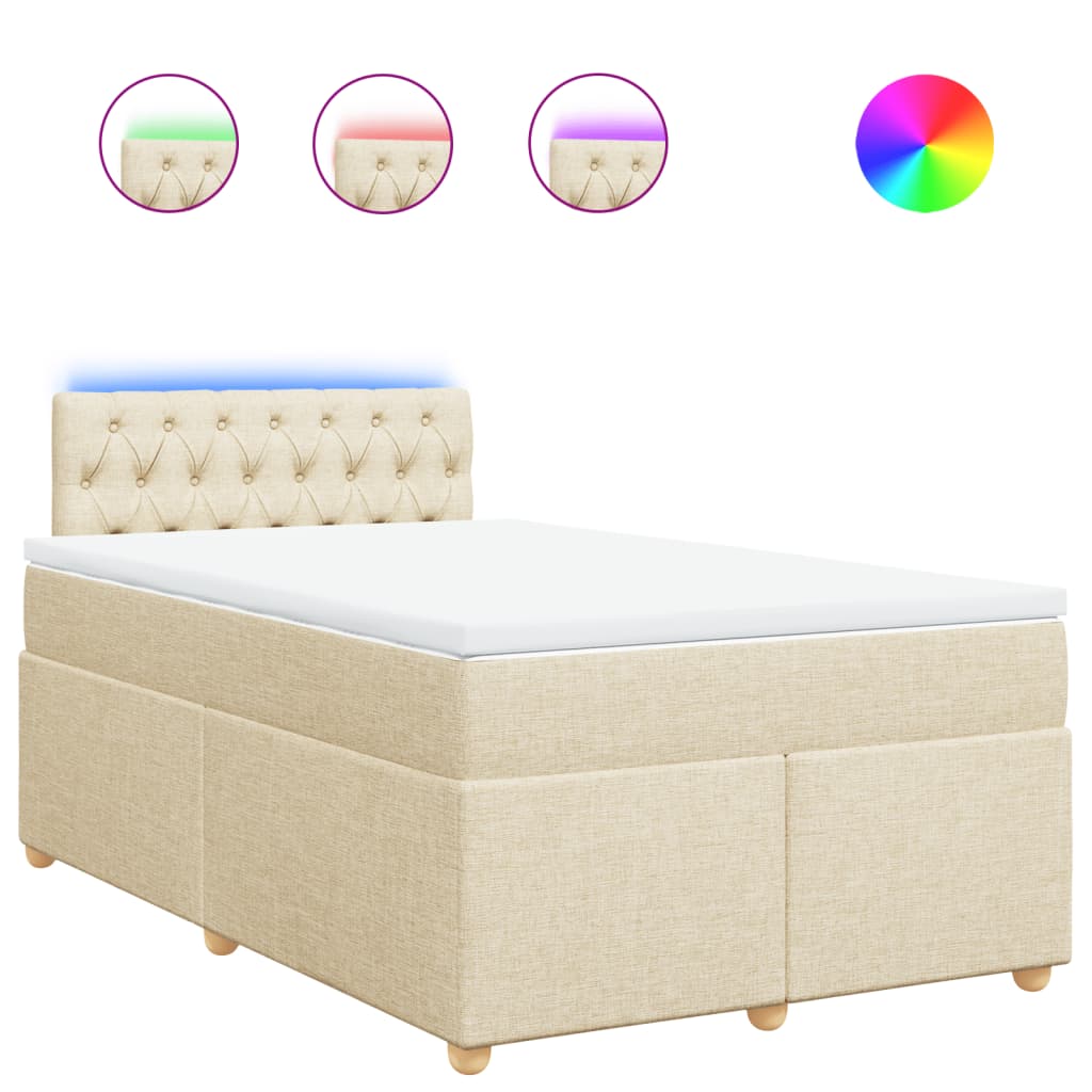 Sommier à lattes de lit avec matelas Crème 120x200 cm Tissu - XIOS