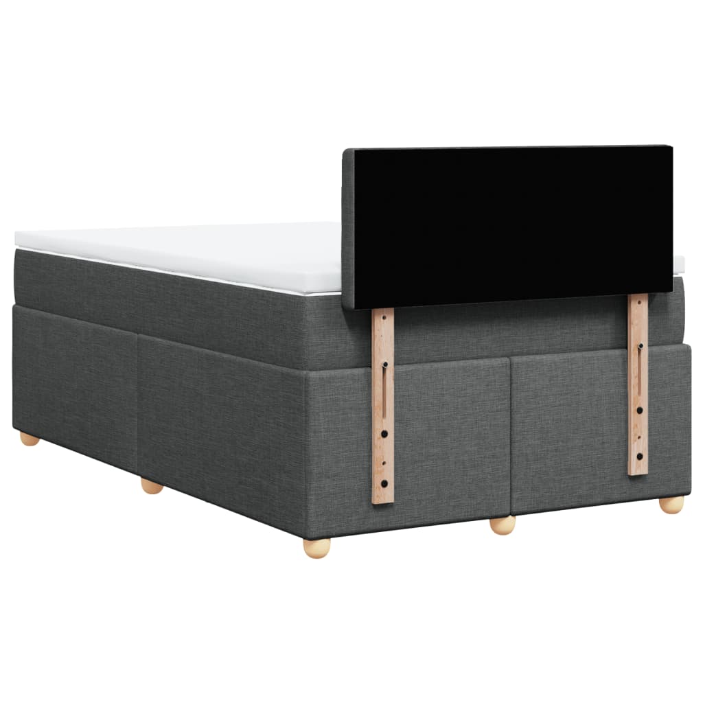 Sommier à lattes de lit avec matelas Gris foncé 120x200cm Tissu - XIOS