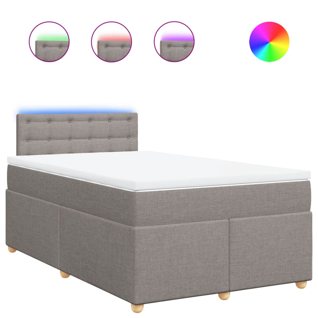 Sommier à lattes de lit avec matelas Taupe 120x200 cm Tissu - XIOS