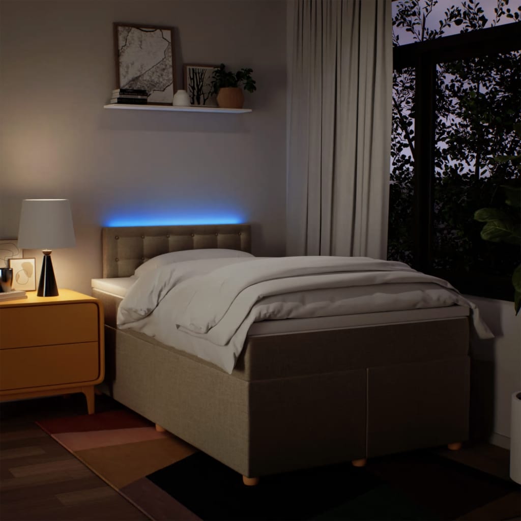 Sommier à lattes de lit avec matelas Crème 120x200 cm Tissu - XIOS