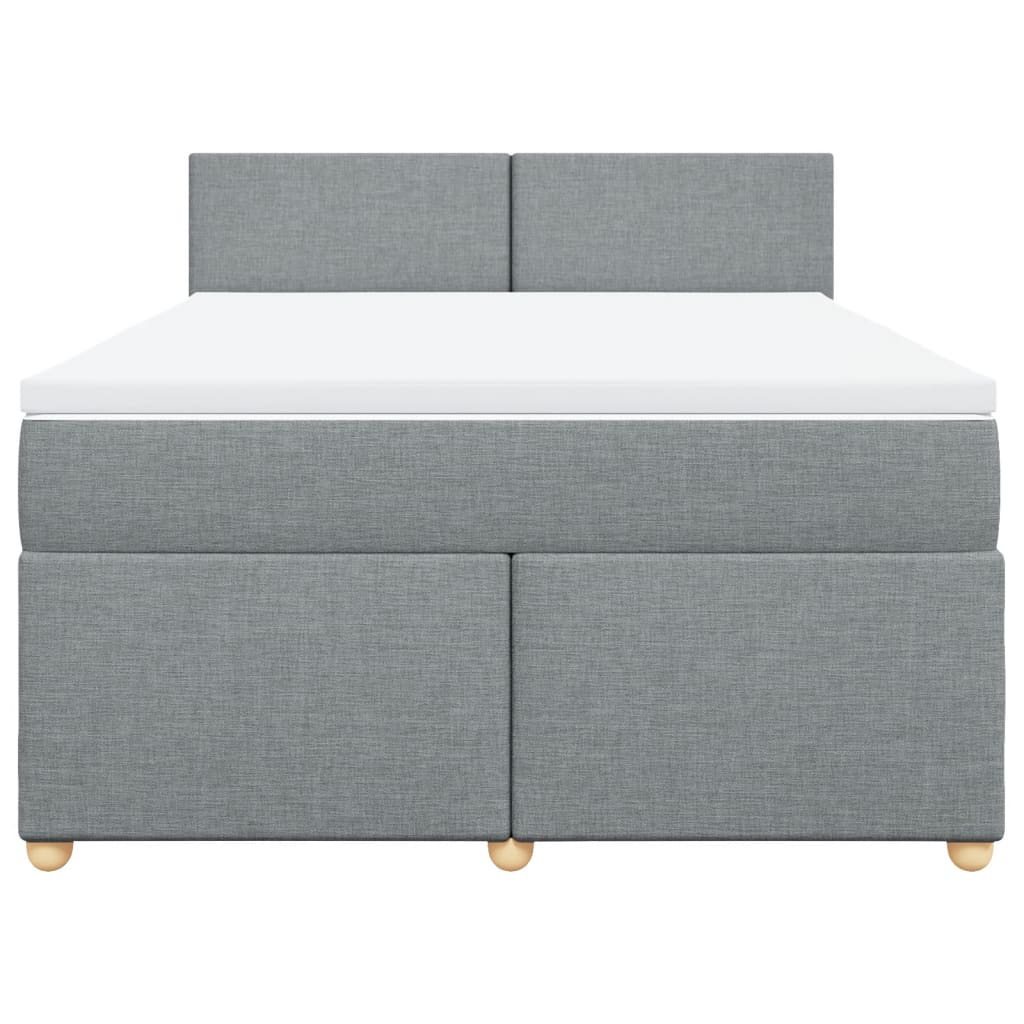 Sommier à lattes de lit avec matelas Gris clair 140x190cm Tissu - XIOS