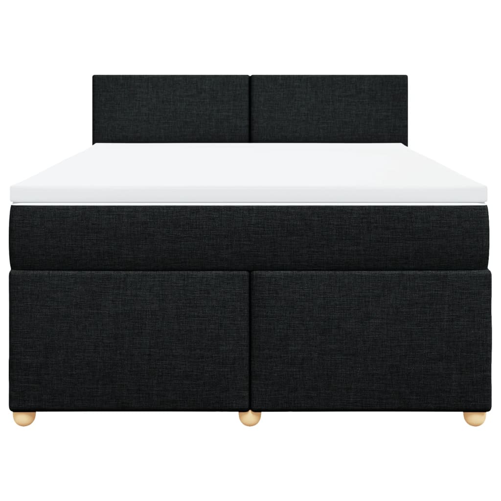 Sommier à lattes de lit avec matelas Noir 140x190 cm Tissu - XIOS