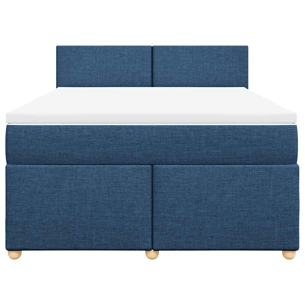 Sommier à lattes de lit avec matelas Bleu 140x190 cm Tissu - XIOS