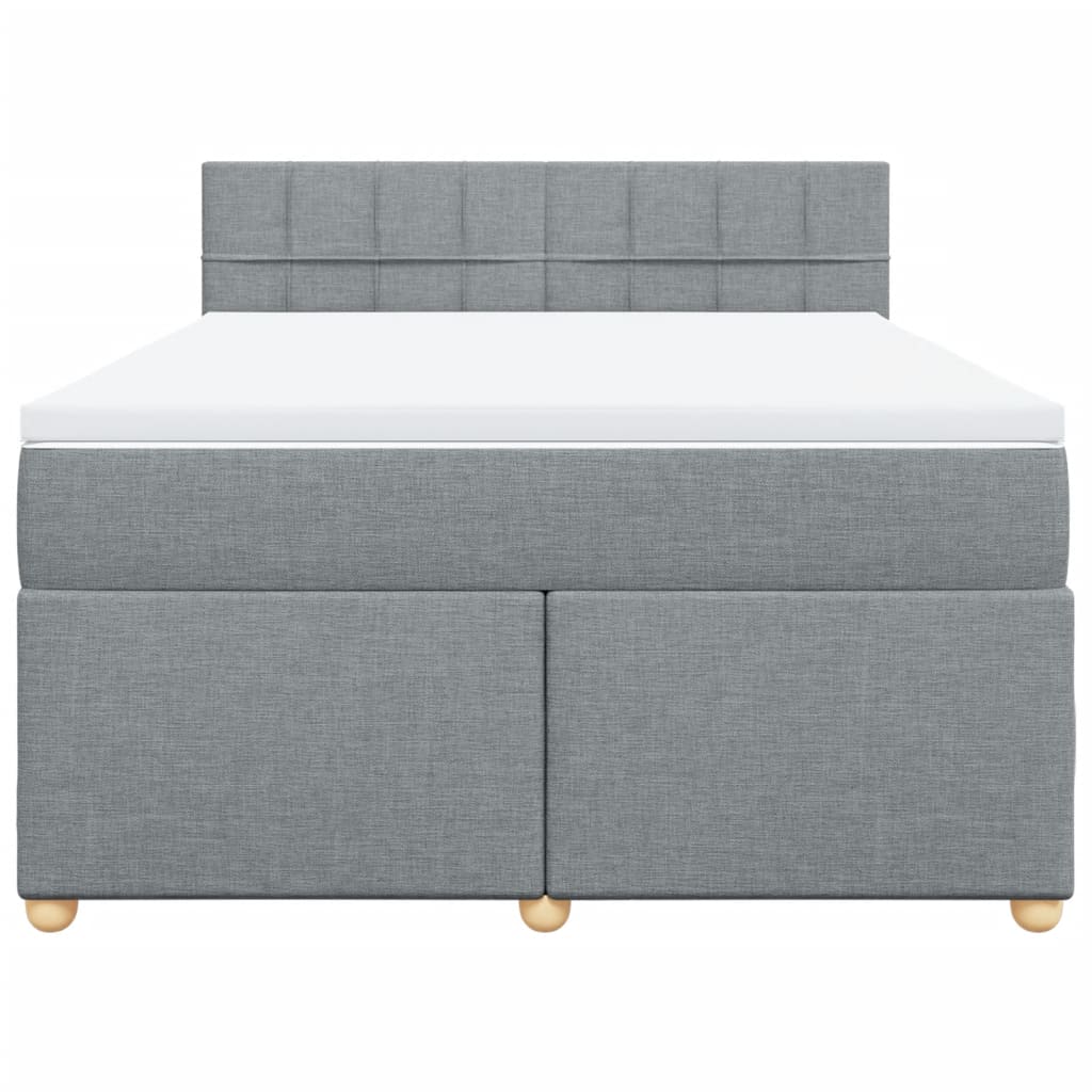 Sommier à lattes de lit avec matelas Gris clair 140x190cm Tissu - XIOS