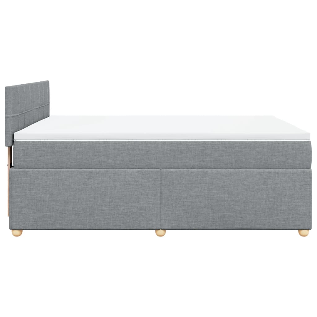 Sommier à lattes de lit avec matelas Gris clair 140x190cm Tissu - XIOS