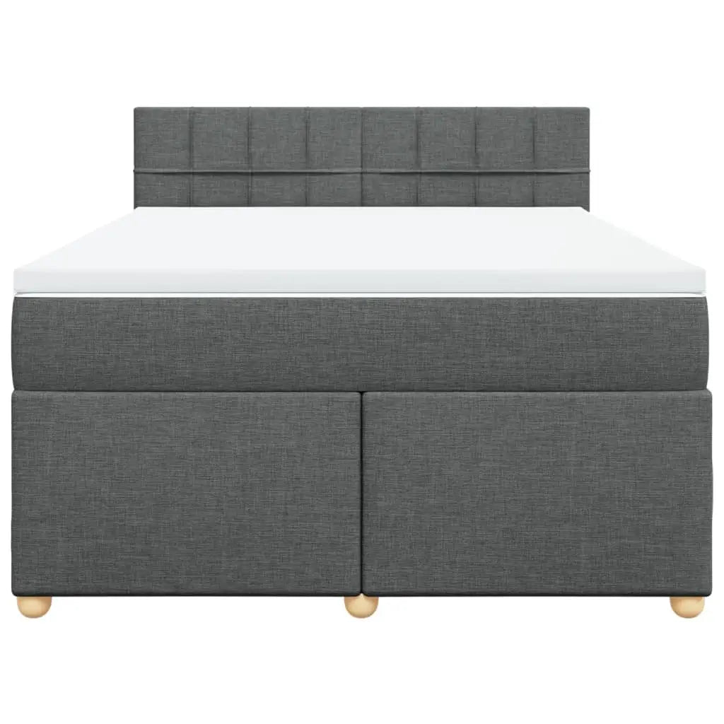 Sommier à lattes de lit avec matelas Gris foncé 140x190cm Tissu - XIOS
