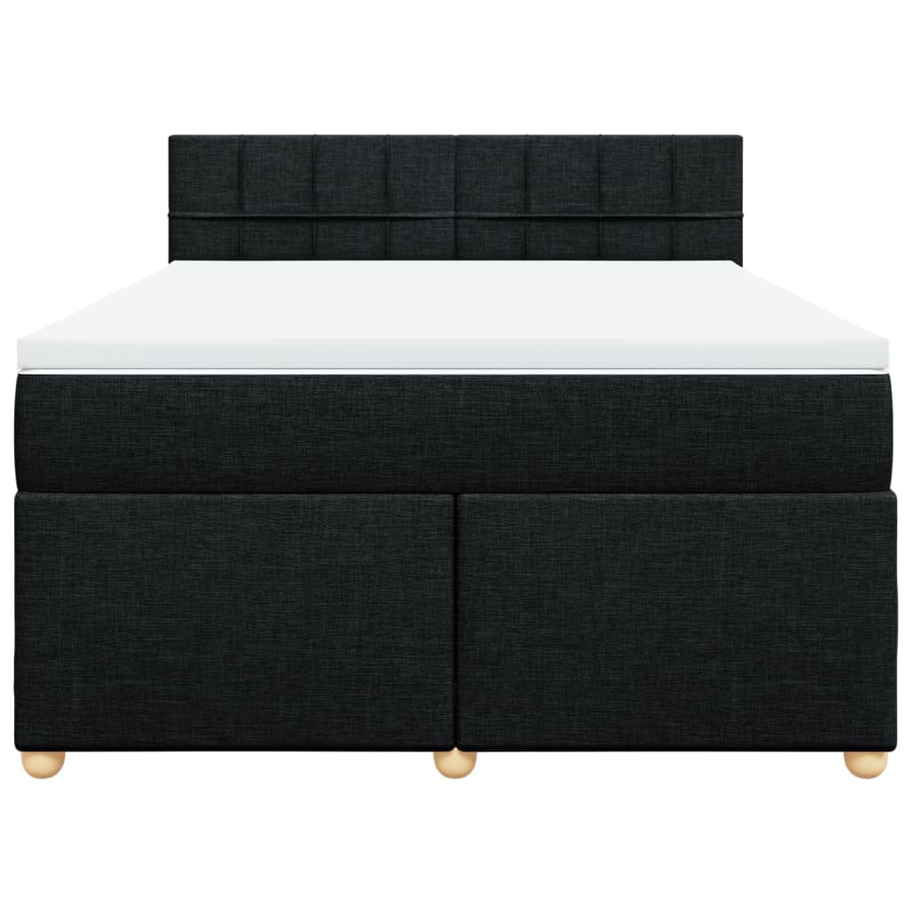 Sommier à lattes de lit avec matelas Noir 140x190 cm Tissu - XIOS