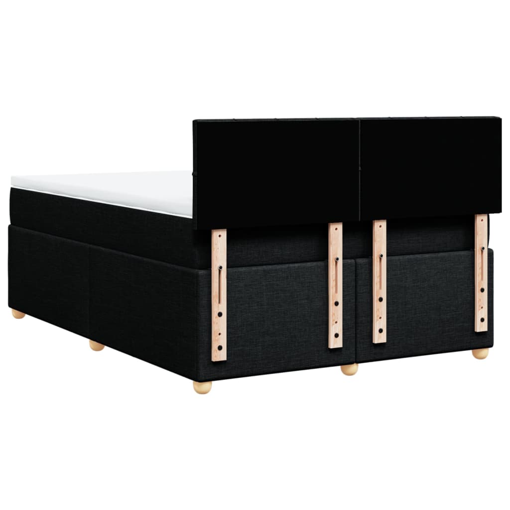 Sommier à lattes de lit avec matelas Noir 140x190 cm Tissu - XIOS