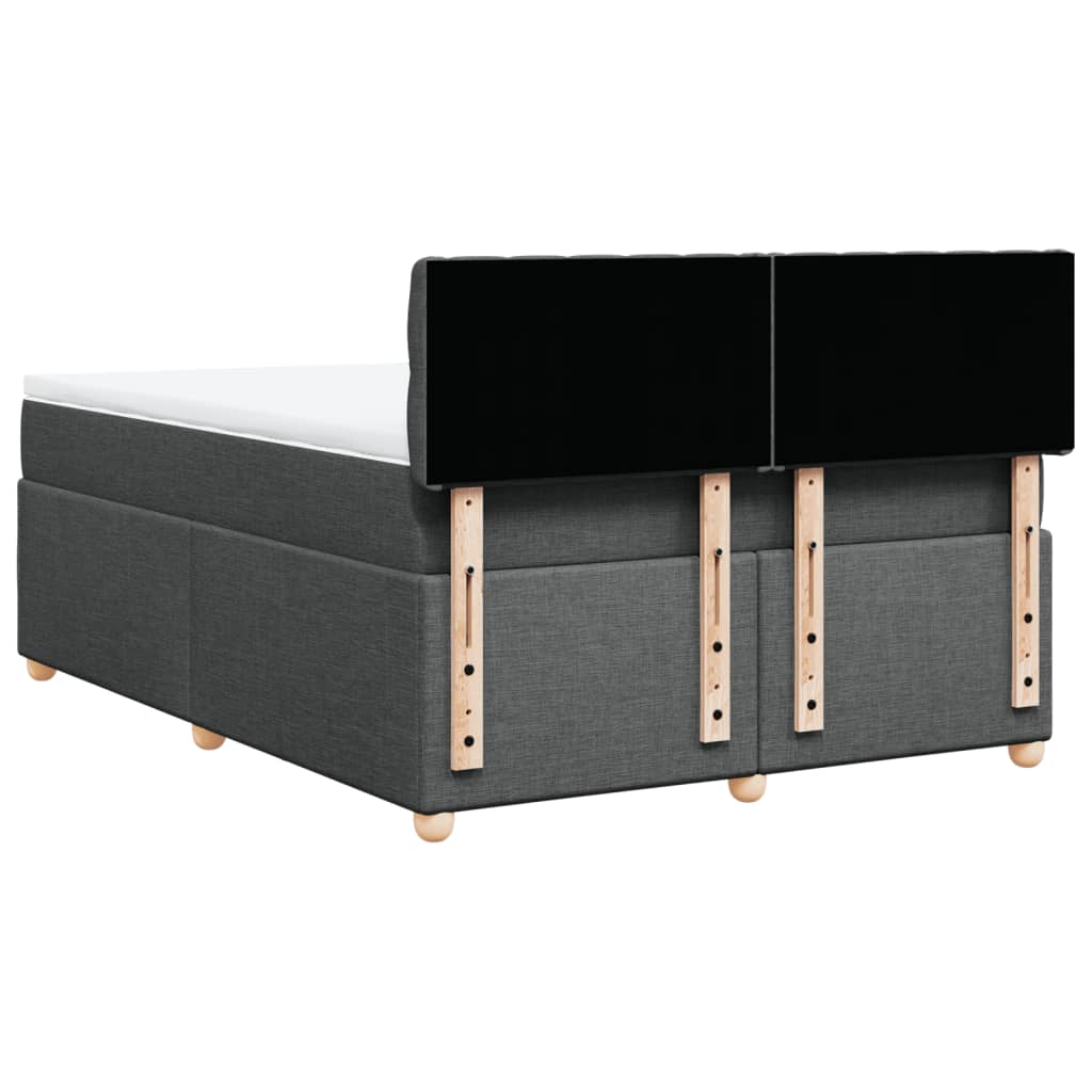 Sommier à lattes de lit avec matelas Gris foncé 140x190cm Tissu - XIOS