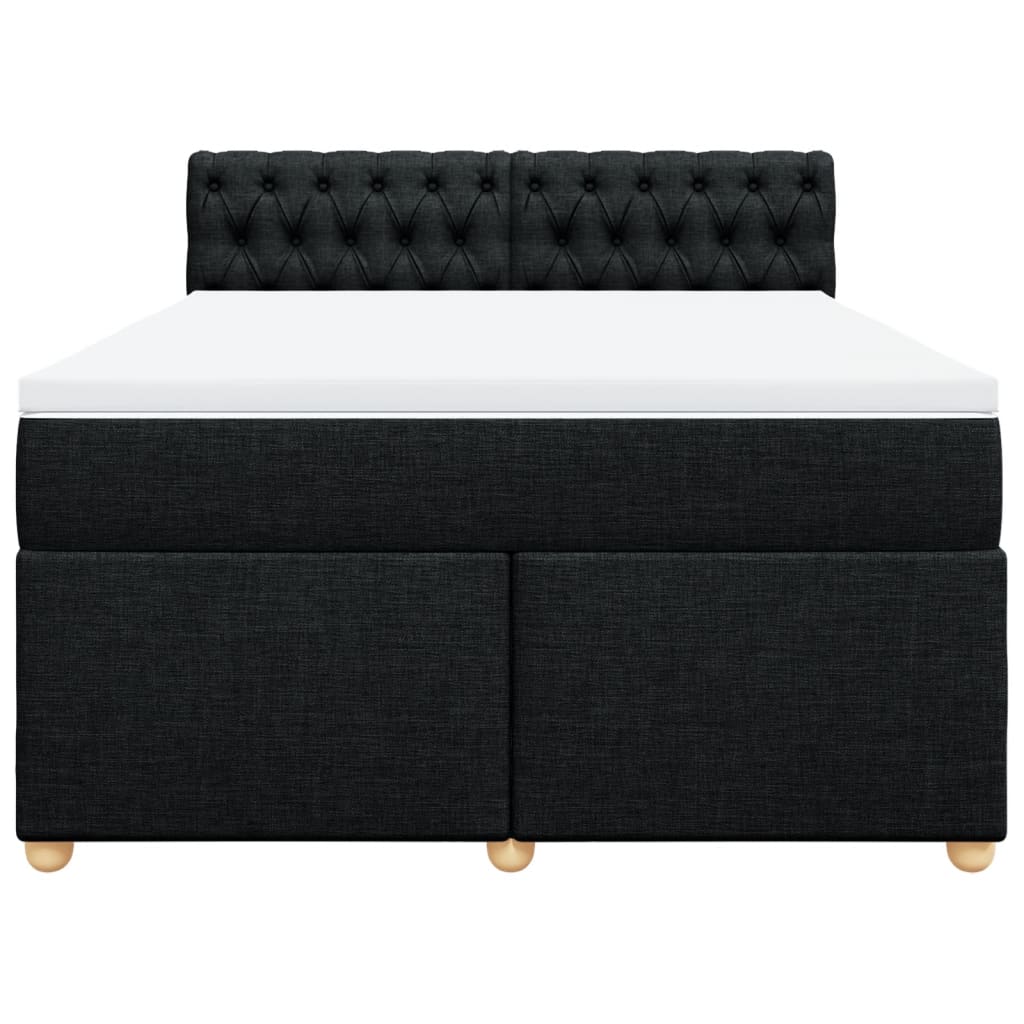 Sommier à lattes de lit avec matelas Noir 140x190 cm Tissu - XIOS