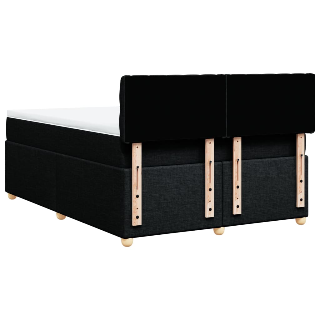 Sommier à lattes de lit avec matelas Noir 140x190 cm Tissu - XIOS