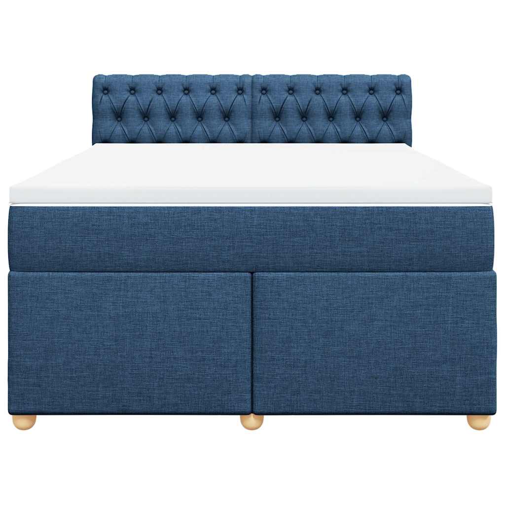 Sommier à lattes de lit avec matelas Bleu 140x190 cm Tissu - XIOS